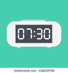 Digital Alarm Clock. Vector Illustration, On White Background