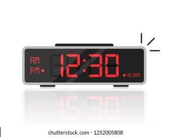 Digital alarm clock. Vector Illustration