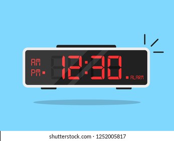 Digital alarm clock. Vector Illustration