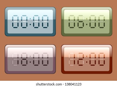 Digital alarm clock. Vector illustration