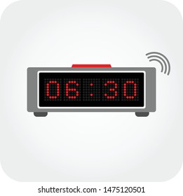 Digital alarm clock. Vector Illustration, on white background
