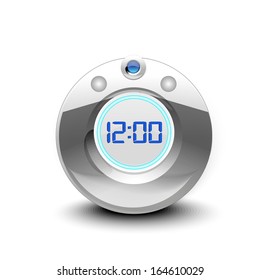 Digital alarm clock. Vector Illustration