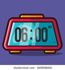 digital alarm clock vector illustration in flat style