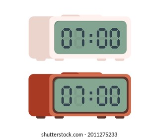 Digital alarm clock. Vector Illustration