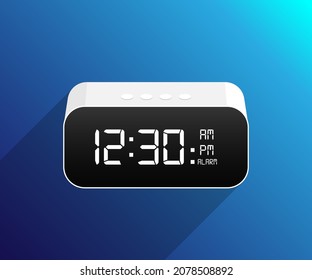 	
Digital alarm clock. Vector Illustration