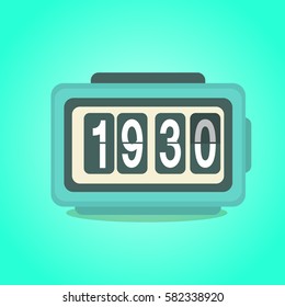 Digital alarm clock. Vector Illustration