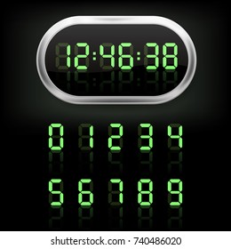 Digital alarm clock. Vector illustration. Eps 10.