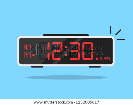 Digital alarm clock. Vector Illustration