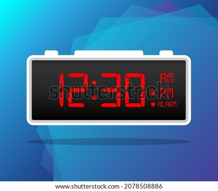 	
Digital alarm clock. Vector Illustration