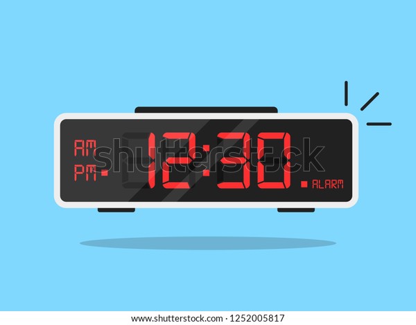 Digital alarm clock.\
Vector Illustration