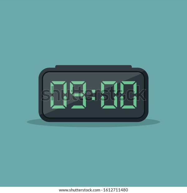 Digital alarm clock\
vector illustration flat, alarm with digital number flat design\
vector illustration