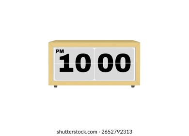 Vetor de relógio de alarme digital isolado no fundo branco de um relógio digital exibindo 10.00 pm com números de led design de relógio digital. Ícone de relógio para hora, relógio, sinais de alarme 10 pm