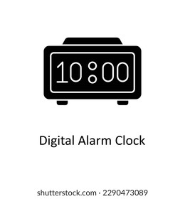 Digital Alarm Clock Vector    Solid Icons. Simple stock illustration stock