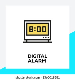 DIGITAL ALARM LINE ICON SET