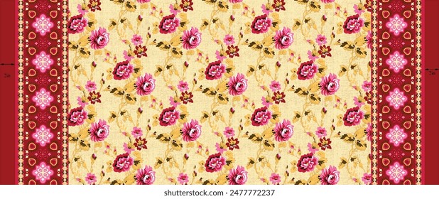 Digital Allover Pattern, Seamless Digital Design,Watercolor Textile Allover Abstract Design.With Background