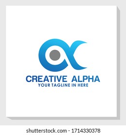 plantilla de diseño de logotipo digital alfa vectorial, inspiración de logotipo de tecnología