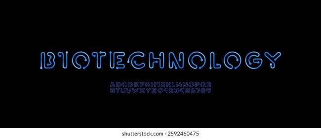 Digital alphabet font made circle, letters and numbers, vector illustration 10EPS.