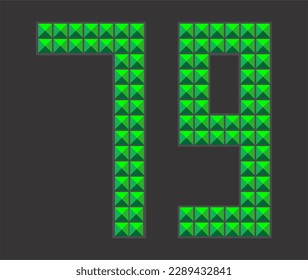 Digital Alphabet Fonts green letter design