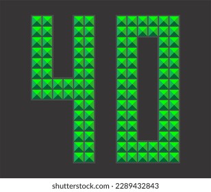 Digital Alphabet Fonts green letter design