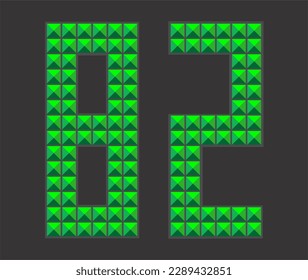 Digital Alphabet Fonts green letter design