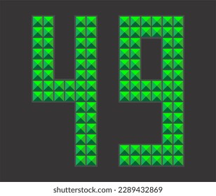 Digital Alphabet Fonts green letter design