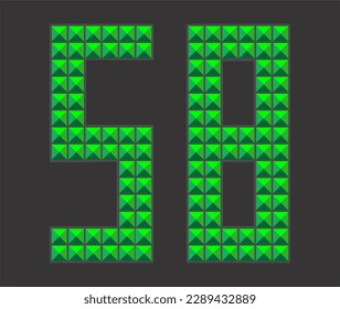 Digital Alphabet Fonts green letter design