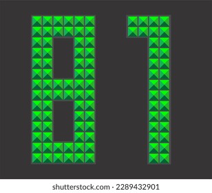 Digital Alphabet Fonts green letter design