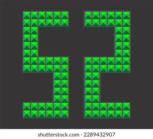 Digital Alphabet Fonts green letter design