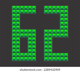 Digital Alphabet Fonts green letter design