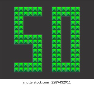 Digital Alphabet Fonts green letter design