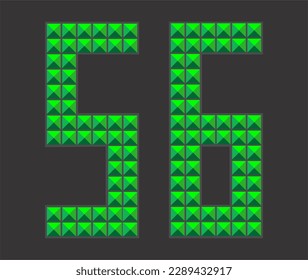 Digital Alphabet Fonts green letter design