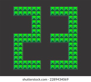 Digital Alphabet Fonts green letter design