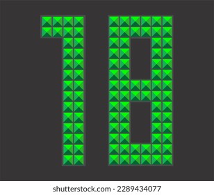 Digital Alphabet Fonts green letter design