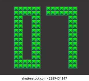 Digital Alphabet Fonts green letter design