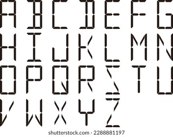 Digital alphabet illustrations set of all 26 letters