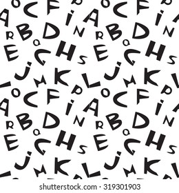 Digital alphabet seamless pattern
