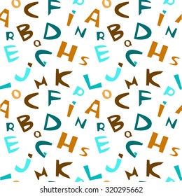 Digital alphabet seamless pattern