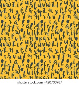 Digital alphabet seamless pattern