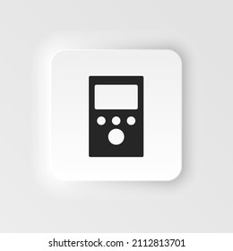 Detector de ilustración digital de vectores de color amperímetro, gas, industria, icono neumórfico de estación