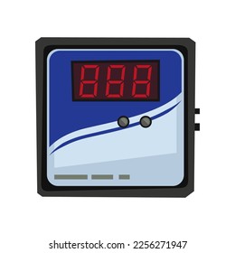 Digital ammeter vector illustration. Cartoon measuring counter with consumption indicator isolated on white background. Device, measurement concept