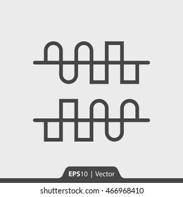 Digital To Analog DAC And Analog To Digital ADC Signal Convertion Vector Icon For Web