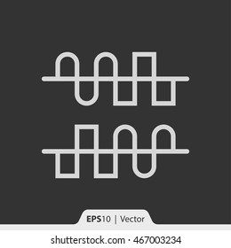 Digital to analog DAC and analog to digital ADC signal convertion vector icon for web and print