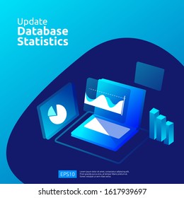 digital analysis concept for business market research, marketing strategy, auditing and financial. data visualization with character, charts and statistics for landing page, banner, presentation