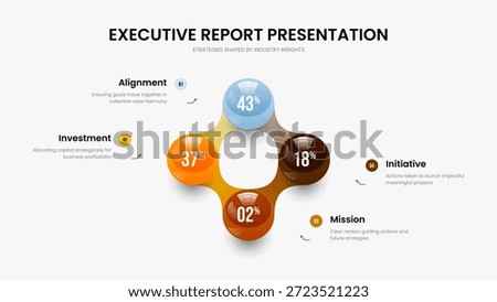 Digital Analysis Four Option Infographic Slideshow Design. Science Insight Frame Layout Vector Illustration. Modern Solution 4 Element Diagram Presentation Template.