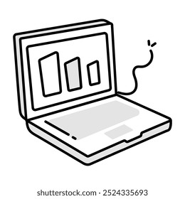 Digital analysis icon in drawing style

