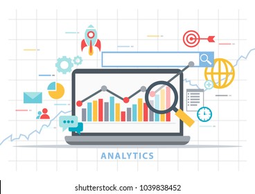 Digital Analytics With Laptop And The Chart.