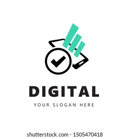 Digitale Analyse, Mobile Marketing, Statistik-Vektorlogo