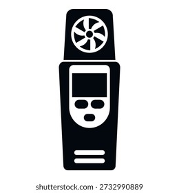 Digital anemometer device displaying wind velocity and air flow for measurement