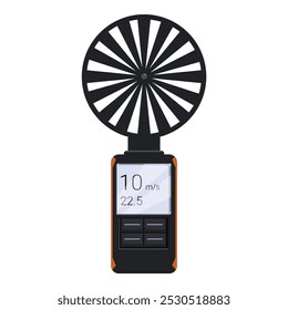 Digital anemometer measuring wind force and speed, portable device for meteorology