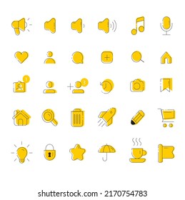 Digital application icons collection retro flat design